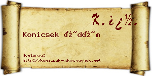 Konicsek Ádám névjegykártya